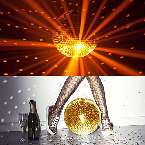 Disco Ball, LEEUEE Gold Mirror Ball Large Ceiling Hanging Disco Ball