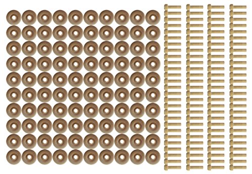 Wood Wheels - 100 Pack with Free Axle Pegs - Made in USA (.75" Diameter)