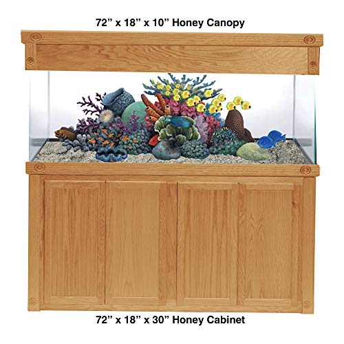 RJ ENTERPRISES Oak Empire 72″X24″ Flat Gray 30″ Tall Aquarium Stand fits180/225 Gal & Oak Empire 72″X24″ Flat Gray 10″ Tall Canopy fits180/225 Gal & Glass Tank Aquarium 225 Gal is Included