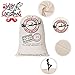 HBlife Canvas Santa Sack, 19.7 X 27.6 Inch Large Santa Bags for Gifts, Personalized Christmas Sacks for Presents with Drawstring, Style 3
