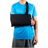 Breg Deluxe Shoulder Immobilizer | Shoulder sling immobilizer, anti dislocation shoulder brace for men &amp; women, breathable cotton for post surgery recovery (L)