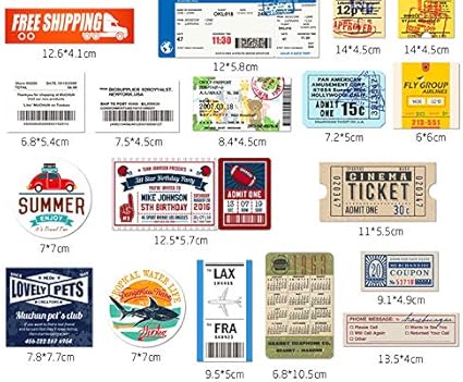 Amazon Co Jp 29枚 防水ステッカー ヴィンテージスーツケース搭乗券のステッカー 防水紙 トレンドトラベルステッカー ラップトップ スーツケース スケートボード 自転車 オートバイ ホーム キッチン