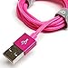 Apple MFi Certified - Lightning to USB Braided Cable with Aluminum Housing Color: Pink