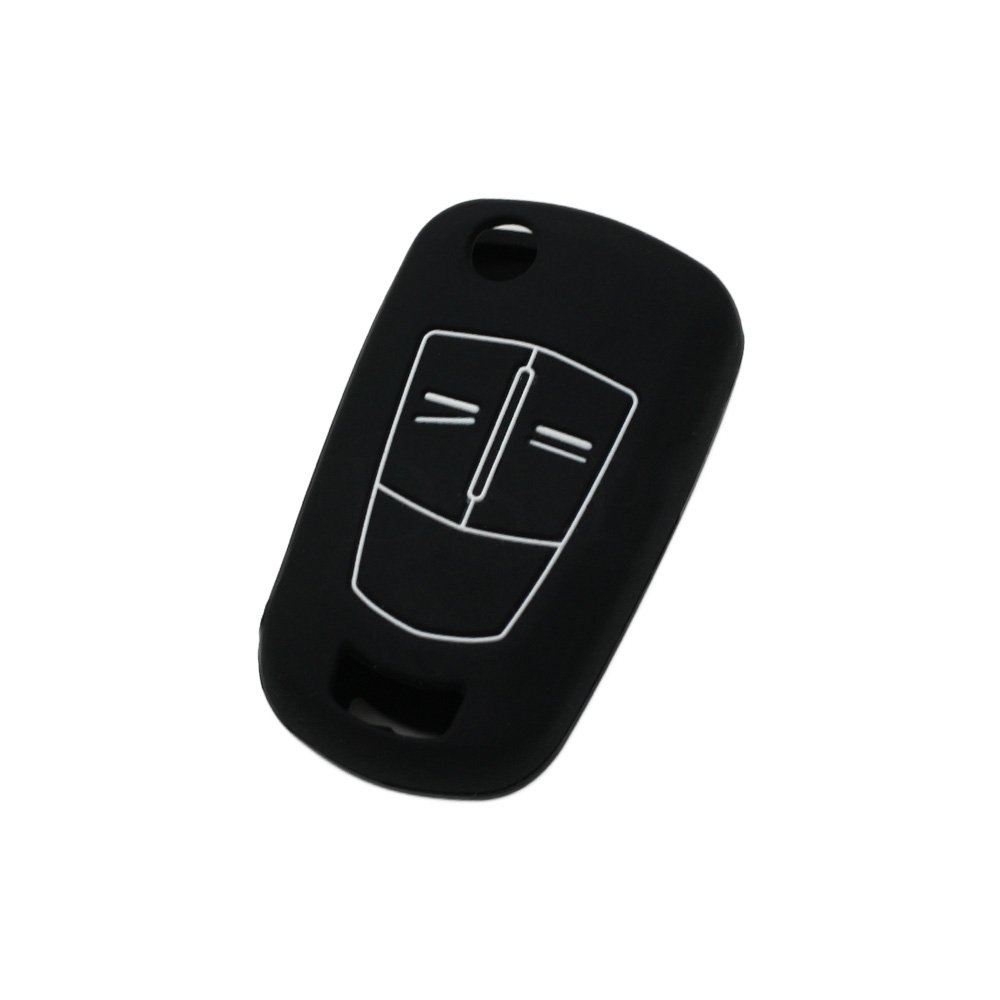 BROVACS Silicone Cover Protector Case Holder Skin Jacket Compatible with VAUXHALL OPEL 2 Button Flip Remote Key Fob CV2620 Black