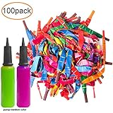 100pcs Rocket Balloons with Two Free Air Pump. Giant Rocket Balloons to Whistle. Various Bright color of Rocket Balloons Refill