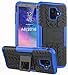 Yiakeng Compatible for Samsung Galaxy A6 Case, Dual Layer Shockproof Wallet Slim Protective with Kickstand Hard Phone Case Cover for Samsung Galaxy A6 2018(Blue)