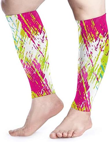 グランジカラフルな絵画アート サイクル レッグカバー ふくらはぎ用サポーター 膝サポーター コンプレッションウェア レッグスリーブ 両足1対 登山 アウトドア スポーツ 自転車 Mail Svijetigra Com