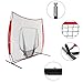 SONGMICS Baseball Net, Portable Softball Net, with Carry Bag, Ground Stakes, for Hitting and Batting Practice, Red, USBN77RD