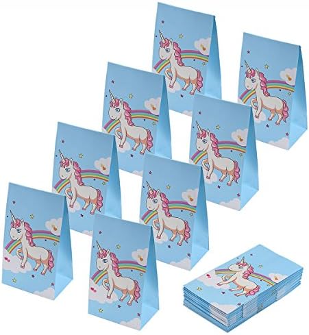 aresmer Unicorn Paper Bags Party Favor Bags for Kids, Unicorn Design, Pack of 24