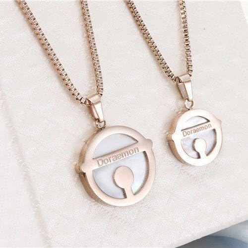 Amazon ステンレス素材ホワイトシェルドラえもんペアネックレス ネックレス 通販
