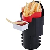 Non-slip French Fry Holder with Sauce Holder Set for Car, Funny Useful White Elephant Gift Idea for Adults, Stocking Stuffers
