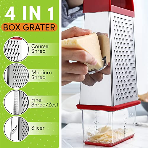 Spring Chef Professional Box Grater With Storage Container, Stainless