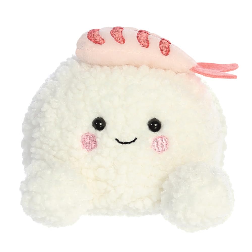 Aurora 33872, Palm Pals Ebi Shrimp Sushi 5in, Soft Toy, White and Pink