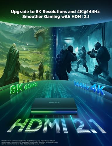Govee HDMI 2.1 Sync Box Kit 2, AI Sync Box with TV Backlight,Supports 8K@60Hz, 4K@144Hz, VRR and ALLM, Works with Matter, RGBIC LED Strip for 55-65 inch TVs, 75 LEDs/m