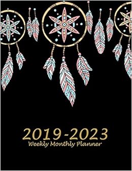 2019-2023 Weekly Monthly Planner: Pretty Black Book, 8.5