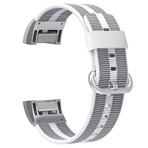 For Fitbit Charge 2 Bands, SnowCinda Premium Woven Nylon Adjustable Replacement Strap with Metal Connector for Fitbit Charge 2 Women Men
