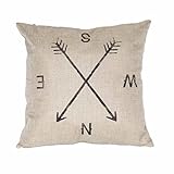 Clearance!!!1PCs Compass Linen Machine-washable Pillow Case Cushion Cover Home Decor (White)