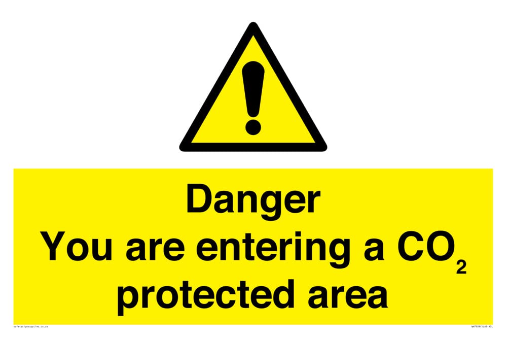 Danger you are entering a COâ‚‚ protected area Sign - 600x400mm - A2L