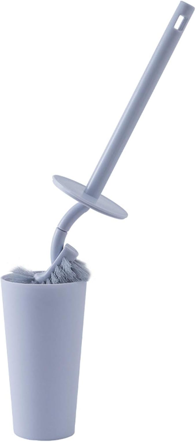 Toilet Bowl Brush with Holder, Curved and Flexible Toilet Brush, Deep