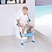GPCT [Portable] 3-In-1 Kids Toddlers Potty Training Seat W/ Step Stool. Sturdy, Comfortable, Safe, Built In Non-Slip Steps W/ Anti-Slip Pads. Excellent Potty Seat Step Trainer- Boys/Girls/Baby- Blue