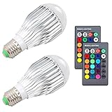 ZSTBT 10W RGB Color Changing light bulbs E26 LED dimmable lamp with Remote Control[2 Pack]