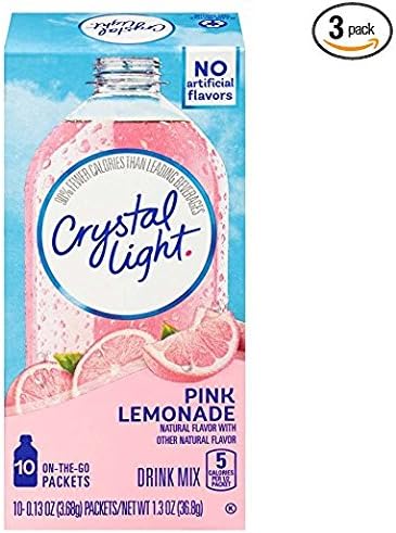 Crystal Light Drink Mix, Pink Lemonade, On the Go, 3 Count, 3.9 Ounce