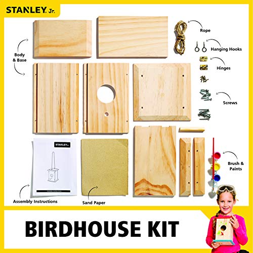 Stanley Jr DIY Bird House Kit for Kids and Adults Easy Assembly Paint