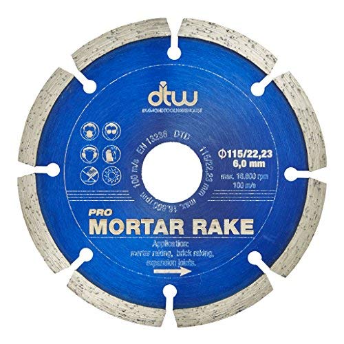 DTW Pro Mortar Rake Diamond Blade - For Removing Mortar & Cleaning Expansion Joints