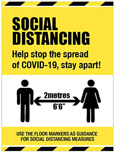 Social distancing sign - If you can't stay at home stay apart