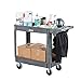 Pearington Utility Rolling Cart- Multi Purpose, Heavy Duty Service Cart; Supplies Storage and Organizer; 2 Tier with Wheels- 500lb Loading Capacity, Gray (2T-29835)