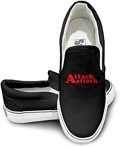 MGTER66 Attack Attack! Band Logo Classic Slip On Sneaker Unisex Style Color Black Size 44