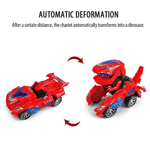 Transforming Dinosaur Car,Womdee Deformation LED Car,Kids Dinosaur Toys Play Vehicles with Light Flashing Music,Creative Xmas Toys Gift for Kids 3-12 Years Old,Automatic Transformation,Avoid Obstacles