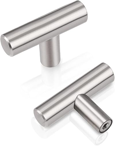 PinLin 15 Pack Brushed Nickel Cabinet Pulls 50mm Overall Length Single Hole T