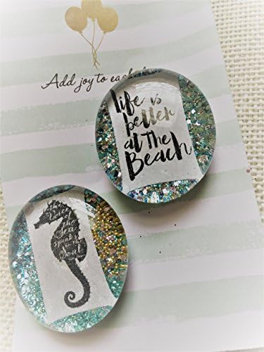 Set of 2 Ultra Sparkle Seahorse Magnets