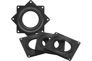 QYINXIU Square Rotating Swivel Plate, 4 Pcs Black Lazy Susan Turntable Bearing, 3 Inch Lazy Turntable Square, 360° Rotating L