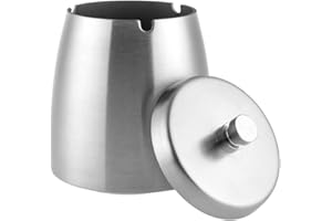 WOFO Ashtrays with Lid for Cigarette, Stainless Steel Smokeless Outdoor Ashtrays for Home Easy Clean House Decorations