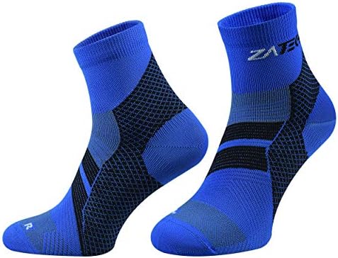 ZaTechPlantar Fasciitis Sock, Compression Socks. Heel, Ankle & Arch Support for Women & Men. (Blue/Black, Large)