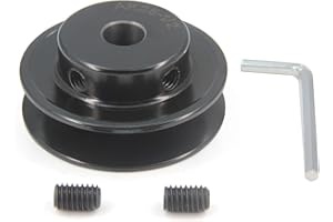 Yeebyee AK25-1/2" Bored Single Groove Web Sheaves 2.5" OD 1/2"Bore V-Belt Sheave Cast Iron Belt Pulley for V-Belt(AK25-1/2", Single Groove)