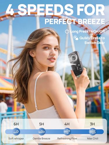 Kssvzz Handheld Fan with Water Cooling, Portable Mini Spray Mist Battery Fan with 4 Speeds & Water Spray, Quiet Lightweight Rechargeable USB Table Fan for Travel, Home Office, Outdoor