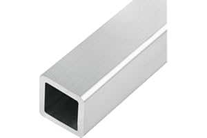 Evecad 1" x 1"x 48" Long Structural Square Aluminum Tube, 1/8" Wall Thickness, Seamless Square Tubing DIY Metal Profile for Industrial or Home Improvement Projects, 1Pack