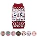 Blueberry Pet Ugly Christmas Reindeer Dog Sweater Turtleneck Holiday Family Matching Clothes for Dog, Tango Red & Navy Blue, Back Length 20