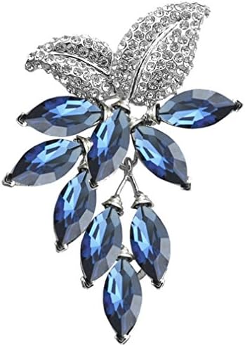 Big Crystal Flower Large Brooch Grape Pins And Brooches Wedding Jewelry Bijouterie Corsage Dress Coat Accessories Blue