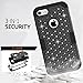 iPhone 7 Case, LONTECT Hybrid Heavy Duty Shockproof Diamond Studded Bling Rhinestone Case with Dual Layer [Hard PC+ Soft Silicone] Impact Protection for Apple iPhone 7 - Black