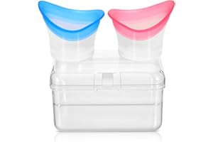EXEXIUO 2Pcs Eye Wash Cups, Silicone Eye Rinse Cup Kit, Portable Wash Bath with Storage Container for Quick Relief, Tired, Dust, Cleaning, Makeup, Irritants