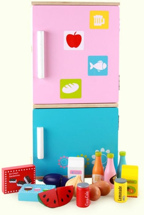 Amazon おままごと 木のおままごと キッチン器具 木製 冷蔵庫 切れる食べ物 おままごとおもちゃ 誕生日 子供の日 プレゼント 入園祝い 調理器具 食器 おもちゃ