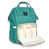 Baby Diaper Bag Large Capacity Mommy Backpack Baby Nappy Tote Bags Multi-function Travelling Backpack for Mom Travellers Nurses Students (Green)