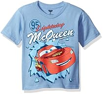 Disney Little Boys' Toddler Cars Short Sleeve T-Shirt, Light Blue, 4T