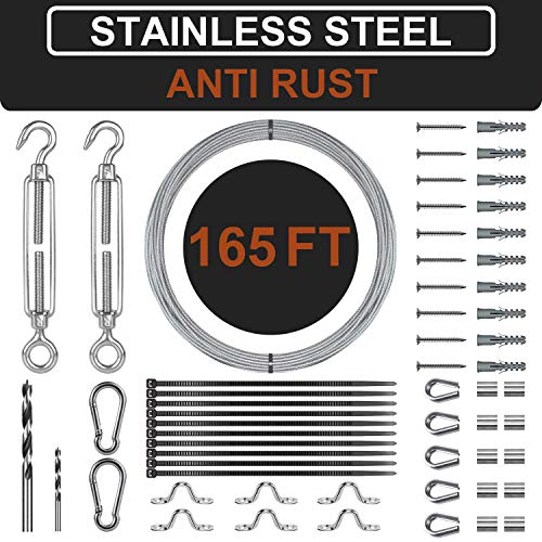 Joddge 165FT Outdoor String Lights Suspension Kit Professional DIY