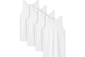LAPASA Men's 100% Cotton Tank Top Ultra Soft Sleeveless Crewneck Breathable A-Shirts Basic Solid Undershirts Vest 4 Pack M36