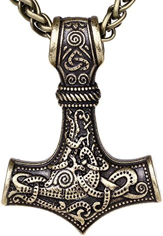 LANGHONG Nordic Vikings Thor's Hammer Pendant Necklace Original Animal Viking Jewelry,mjolnir pendant Necklace,Talisman necklace